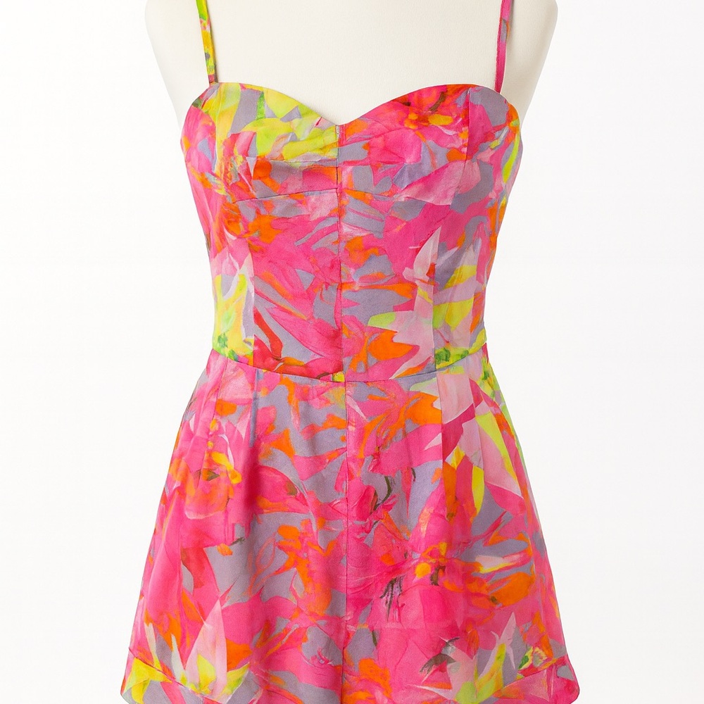 Trina Turk Pink and Orange Floral Mini romper